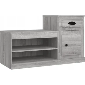 Botník z materiálu na bázi dřeva 100x42x60cm, šedý dub