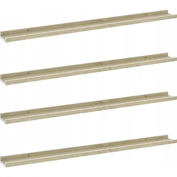police Nástěnné police MDF bílé a dub sonoma 100 x 9 x 3 cm, 4 ks