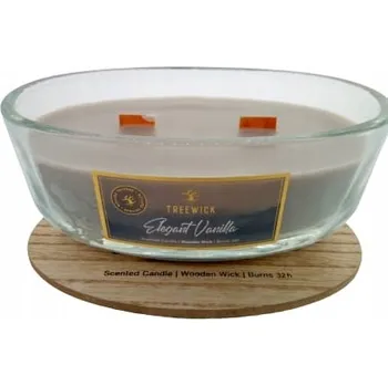 Svíčka Vonná svíčka TreeWick s vůní Vanilky, 2 dřevěné knoty