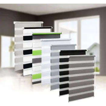 Roleta Roleta den a noc zatemňující okenní, šedá, 60x220 cm, bez vrtání