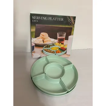 Sada melaminového nádobí pro servírování, tác Zeleň, 6 kusů