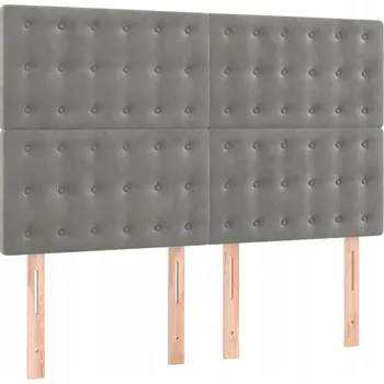 Čelo postele sametové světle šedé 144 x 5 x 118/128 cm nastavitelné