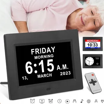 IP kamera Velké digitální hodiny s kalendářem pro seniory s připomínkou léků