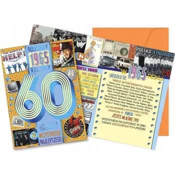 Zábavné přání - Rok 1965, blahopřání, Dárek k 60. narozeninám, 60tinám