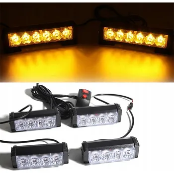 Autoelektronika LED Majáky Stroboskopy Výstražné Světla 12V 24V ORANŽOVÉ SADA