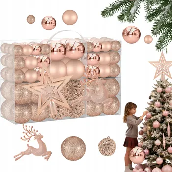 Vánoční dekorace SADA VÁNOČNÍCH OZDOB x120 VÁNOČNÍ BAŇKY MIX NA VÁNOČNÍ STROMEK