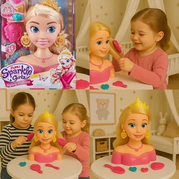 Panenka KREATIVNÍ SADA PANENKA HLAVA PRO UČENÍ STYLINGU A ČESÁNÍ VLASŮ - HIT