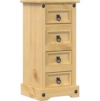 Noční stolek Noční stolek Corona, borovicové dřevo, 35x32,5x74 cm, hnědý