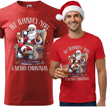 Pánské tričko TRIČKO ČERVENÉ S POTISKEM WHISKEY JAKO DÁREK PRO TATÍNKA