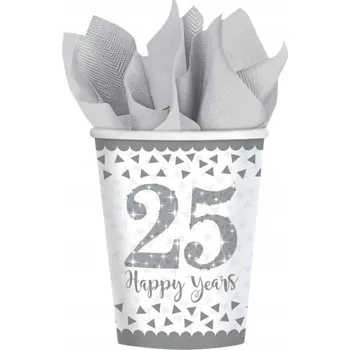 Party nádobí Kelímky "25. výročí" 8 ks