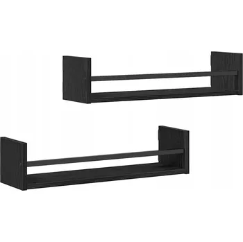 police Rustikální police na zeď černý dub 60 x 16 x 14 cm, 2 police