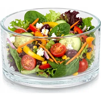 SKLENĚNÁ kuchyňská mísa na saláty, svačiny, dezerty, dekorace 15 cm 950 ml