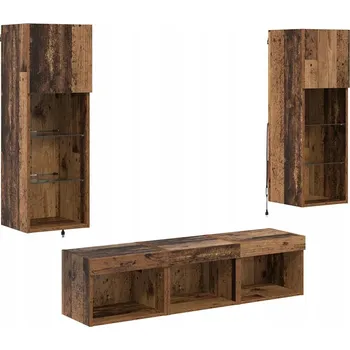 Televizní stolek Nábytkové stěny pro TV Nástěnný 5 pcs Černý dub 60 x 30 x 30 cm