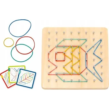 Dřevěná hračka Dřevěná vzdělávací skládačka Geoplan 69 dílků Woopie, vícebarevná, od 3 let