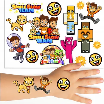 Odstranitelné tetování Smyvatelné tetování XXL SMILE SLOW pro děti Minecraft Roblox Tetování Hráč