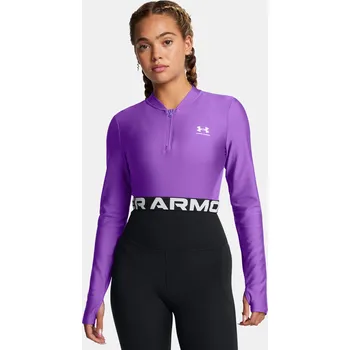 Dámská móda Dámské tričko Under Armour HeatGear Rib 1/4 Zip LS-P 1388692-525 Fialová LG
