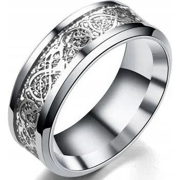 Prsten Prstýnek Keltský Drak Stříbrný Pánský Prsten / Signet