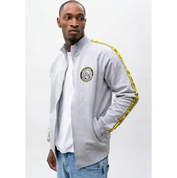 Pánská mikina Rozepínací Mikina Bez Kapuce Pánská Šedá MyStars LAMPAS VÝŠIVKA M