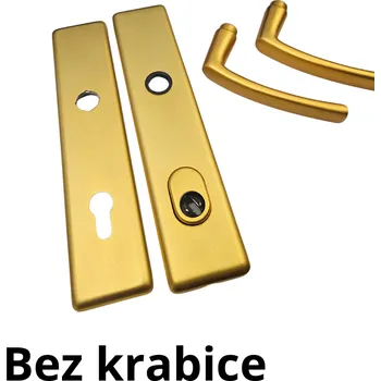 Dveřní kování Dveřní kování bezpečnostní Gamar zlatá klika/klika s překrytím vložky rozteč 90