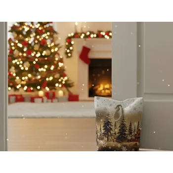 Vánoční dveřní zarážka Zasněžená krajina CYH6019R 22x23 cm