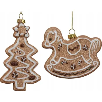 Vánoční dekorace Vánoční Koule Závěs na stromeček Houpací kůň Perník hnědá ozdoba na vánoční stromeček 12 cm