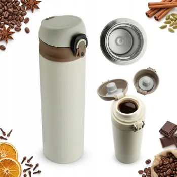 Termoska TERMOSKA CESTOVNÍ TERMOHRNEK OCELOVÝ 450 ml NA KÁVU ČAJ VODU