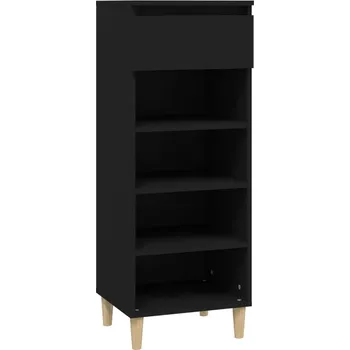 Botník Černá botník 40 x 36 x 105 cm z materiálu na bázi dřeva