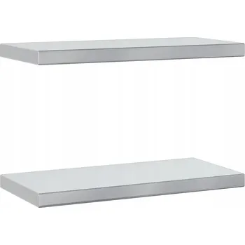 police Stříbrná nástěnná police z nerezové oceli 50 x 23,5 x 3 cm