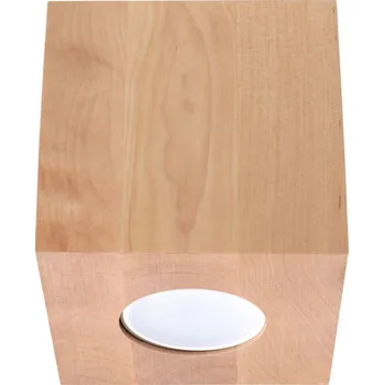 Dřevěné stropní svítidlo QUAD Sollux minimalistické čtvercové do obýváku 10x10 cm