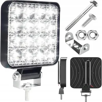 HALOGENOVÁ LED PRACOVNÍ LAMPA 48W REFLEKTOR VODOTĚSNÝ ZÁŘIČ 16 DIOD