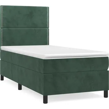 Postel Kontinentální postel Samet 203x100x118/128 tmavě zelená