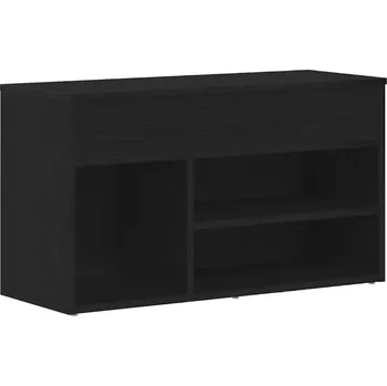 Botník Lavice na boty černý dub 80 x 30 x 45 cm, se 3 policemi, moderní design