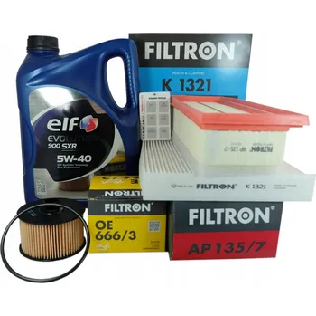 Kabinový filtr 3 filtry Filtron + olej 5W40 900 SXR 5W-40 Dacia Duster 2 II 1.2 TCe 125
