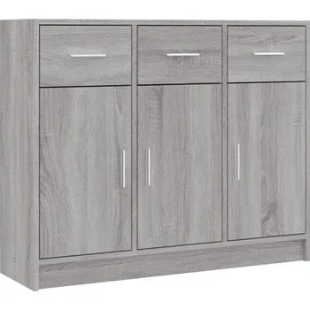 Komoda Skříňka z dřevotřísky 91 x 28 x 75 cm šedá dub sonoma