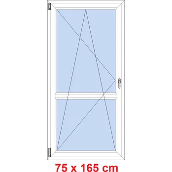 Okno Soft Balkonové dveře s příčkou 75x165 cm, otevíravé a sklopné
