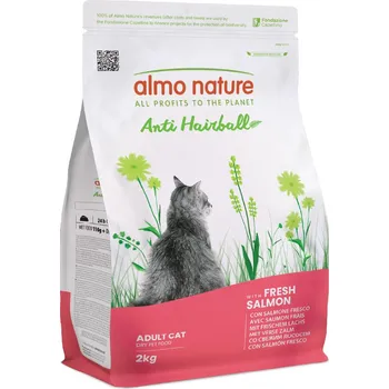 Krmivo pro kočku Sparpaket: 2x2kg Almo Nature Anti Hairball mit Lachs Katzenfutter trocken