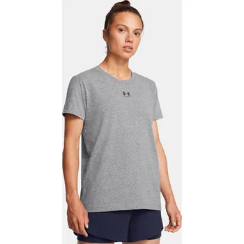 Dámské oblečení Dámské tričko Under Armour UA Rival Core SS-GRY 1383648-025 Šedá SM