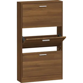 Botník Police na boty, hnědý dub, 59x17x108 cm