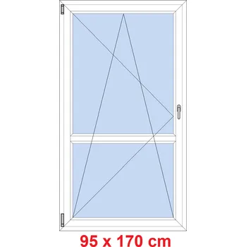 Okno Soft Balkonové dveře s příčkou 95x170 cm, otevíravé a sklopné