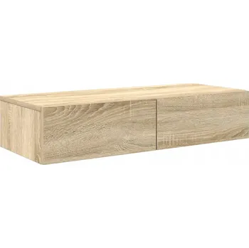 police Nástěnná police se zásuvkami, dub sonoma, 80 x 33 x 17 cm