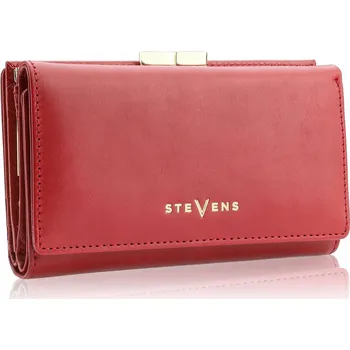 Peněženka Stevens peněženka z pravé kůže červená - dámská
