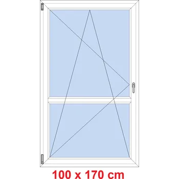 Okno Soft Balkonové dveře s příčkou 100x170 cm, otevíravé a sklopné