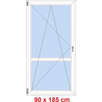 Okno Soft Balkonové dveře s příčkou 90x185 cm, otevíravé a sklopné