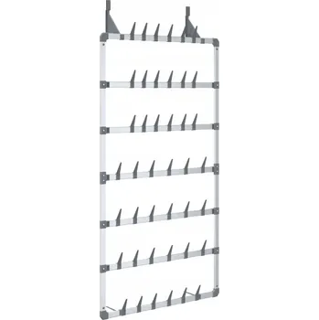 Věšák Stříbrný věšák na boty, 7řadý, 66 x 13 x 139 cm, pro 21 párů bot