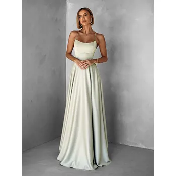 Dámské šaty Světle zelené dlouhé šaty CELLINES se šněrováním Velikost: S