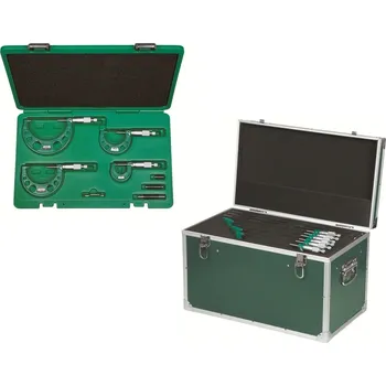 Sada mechanických mikrometrů vnějších (nejprodávanějších) INSIZE 3203 Rozsah: Sada 0-100 mm, Typ: S integrovanou řehtačkou