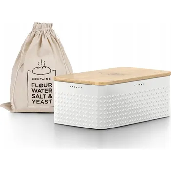 chlebník CHLEBNÍK S VÍKEM A LNOVÝM SÁČKEM NA PEČIVO LARS NYSØM BÍLÝ