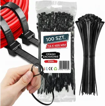 Stahovací páska STAHovací PÁSKY 7,6x400mm 100 KS ČERNÉ STAHOVACÍ PÁSKY, PEVNÉ STAHOVACÍ PÁSKY