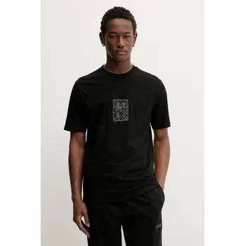 Pánská móda Bavlněné tričko HUGO Dadso 50546804 černá 99X, vel. S