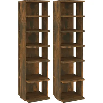 Botník 27,5 x 27 x 102 cm, kouřový dub, 6 polic